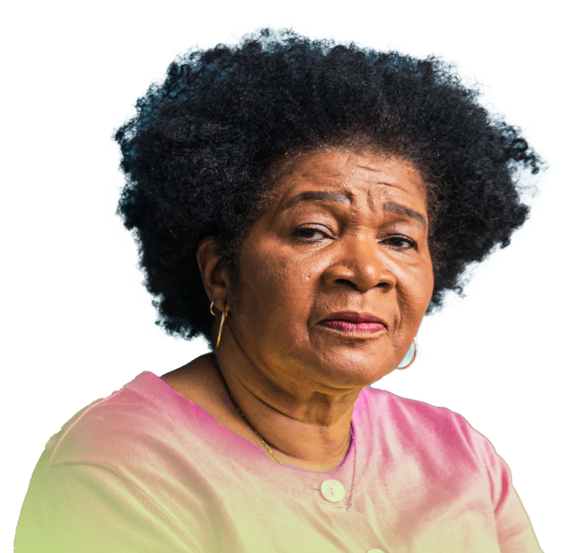 Actor portrayal of a female in her 60s with Alzheimer disease