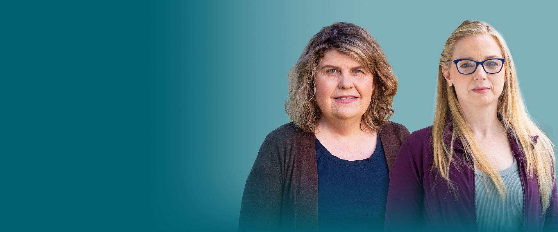 Carol, female patient with PBA in his 60s and Mary Beth, female patient with PBA in her 40s