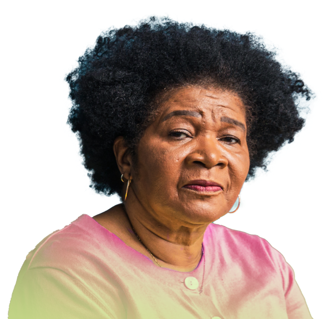 Actor portrayal of a female in her 60s with Alzheimer disease