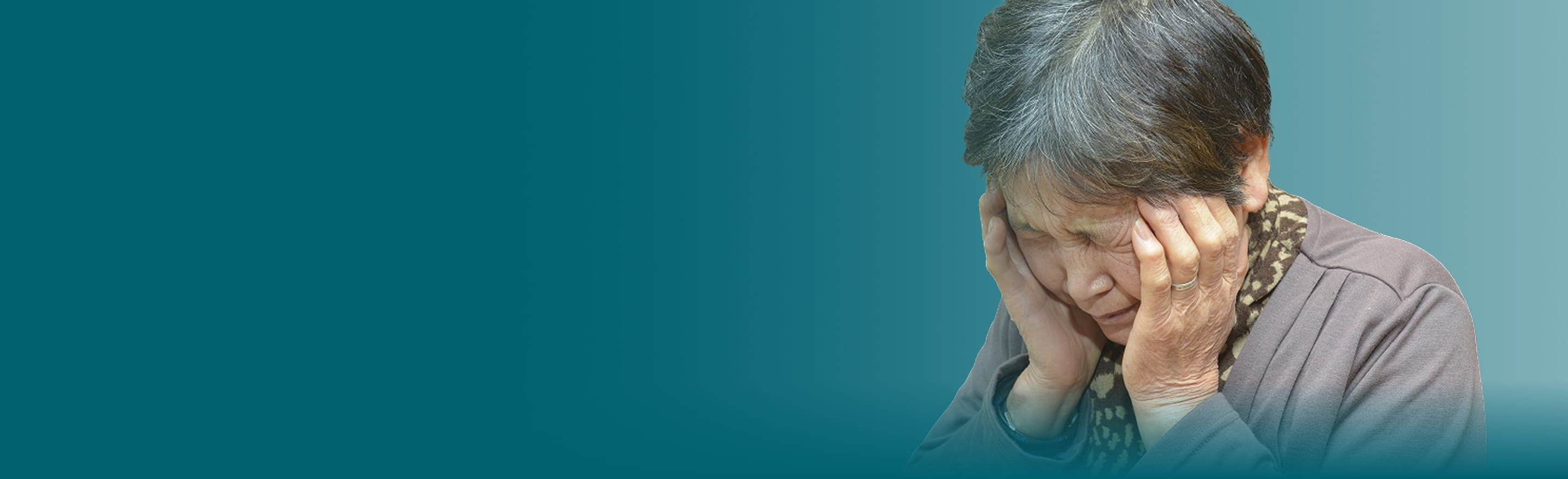 Actor portrayal of an older female experiencing Pseudobulbar Affect (PBA) crying symptoms